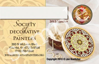 Society of Decorative Painters 2013 Membership Card